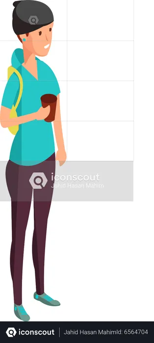 Boy Holding Coffee Cup  Illustration