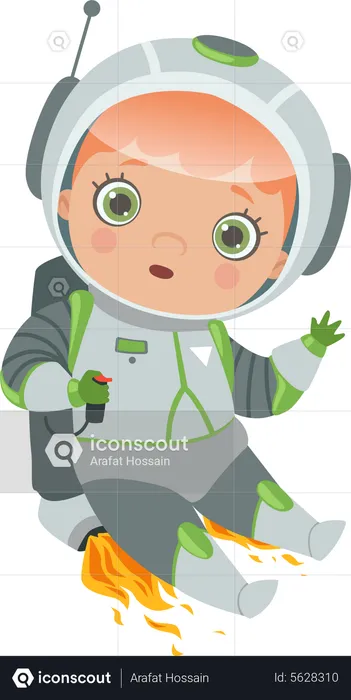 Boy In Astronaut Suit  Illustration