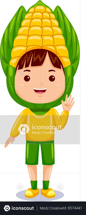 Boy in corn costume  Illustration