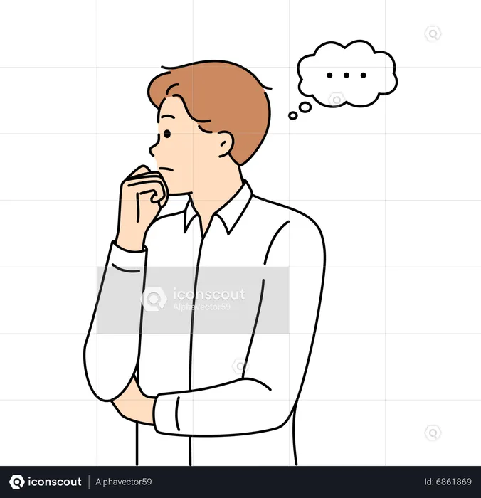 Boy in deep thought  Illustration