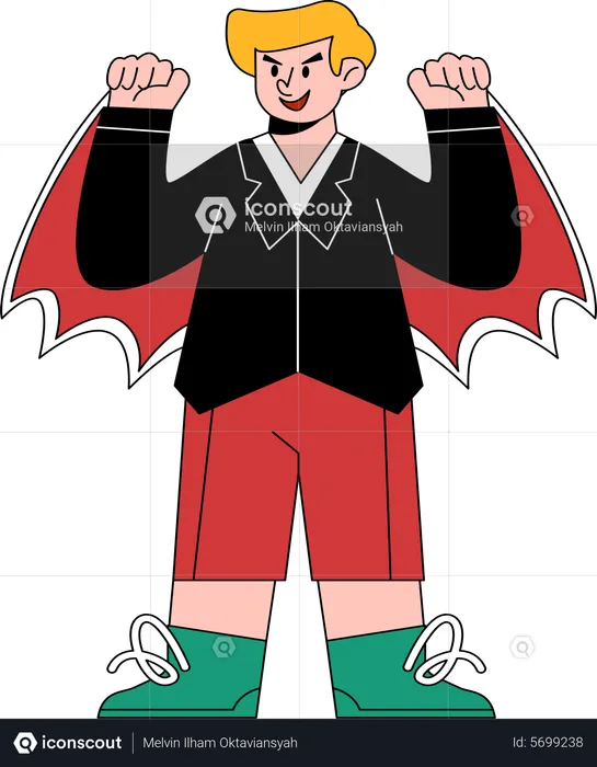 Boy in Dracula costume  Illustration