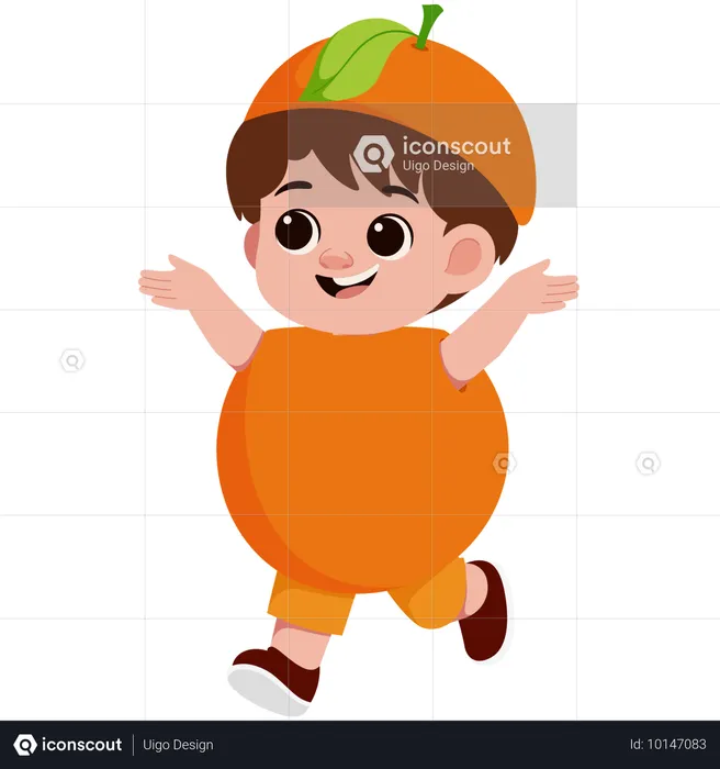 Boy in Orange Costume  Illustration