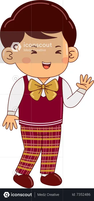 Boy In School Dress  Illustration