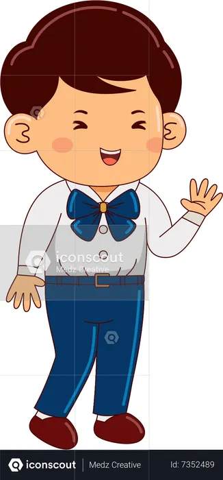 Boy In School Uniform  Illustration