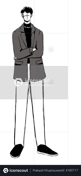 Boy in stylish clothes  Illustration