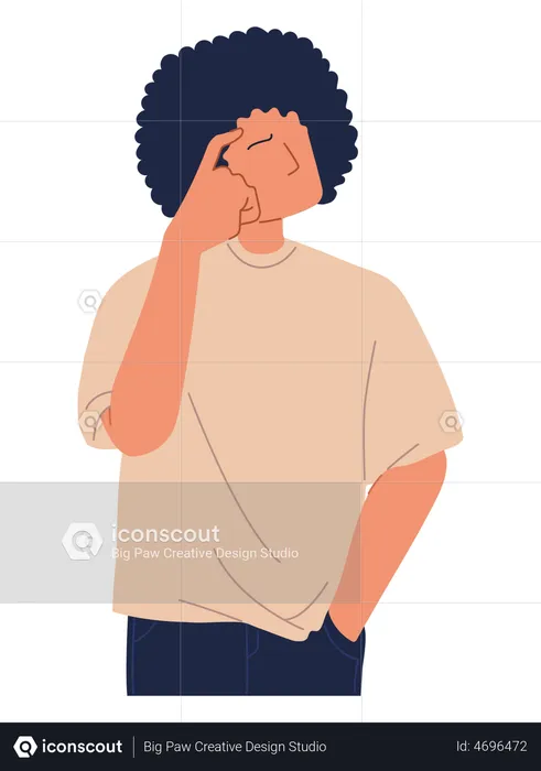 Boy in thinking pose  Illustration