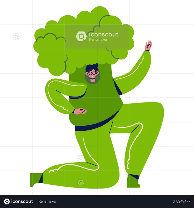 Boy in Vegetable Costume  Illustration