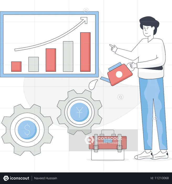 Boy is doing economic stimulus  Illustration