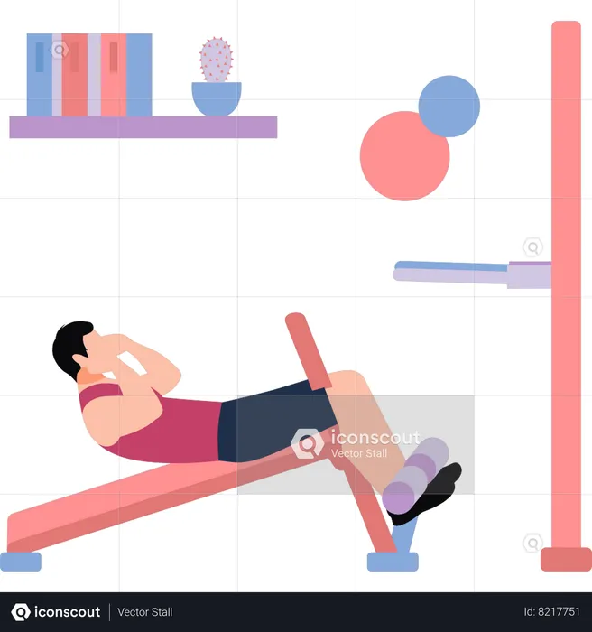 Boy is doing exercise  Illustration