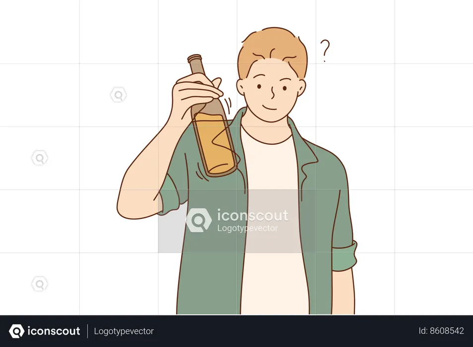 Boy is drunkard  Illustration