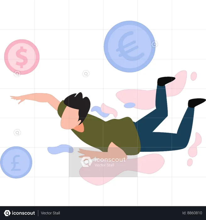 Boy is fell down from top  Illustration