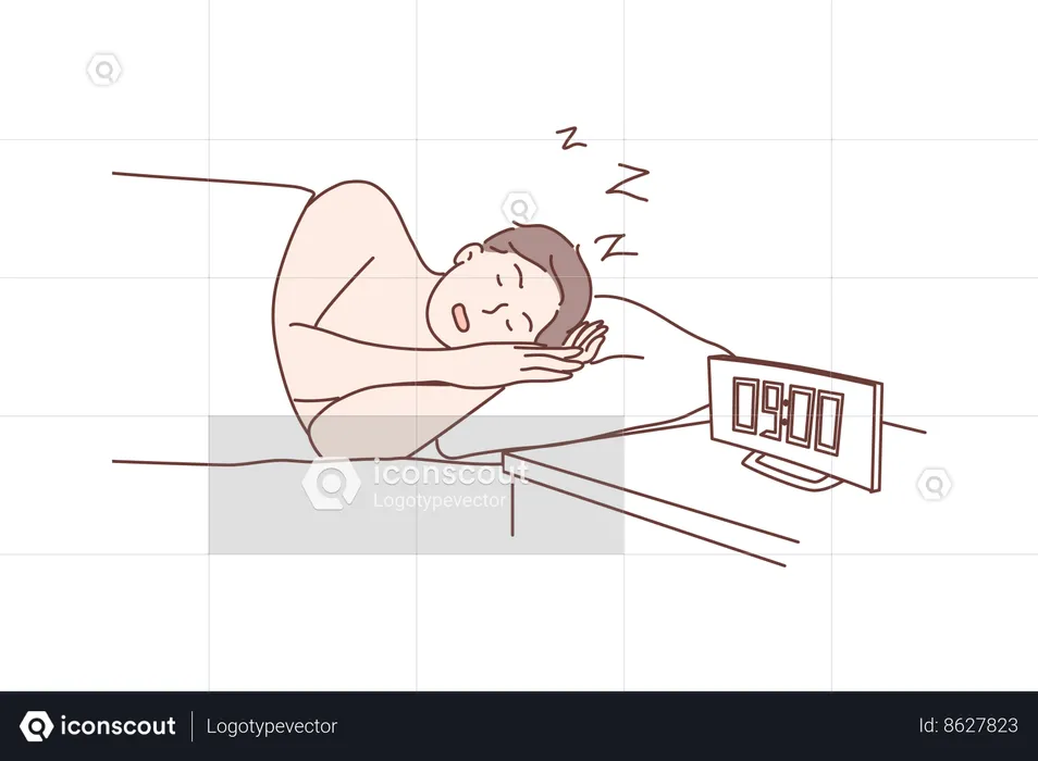 Boy is in deep sleep  Illustration