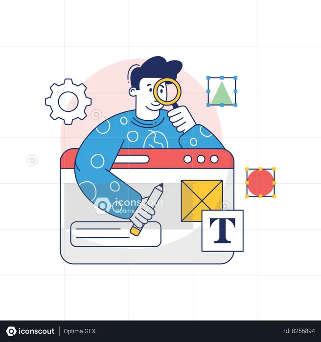 Boy is learning Web Development  Illustration