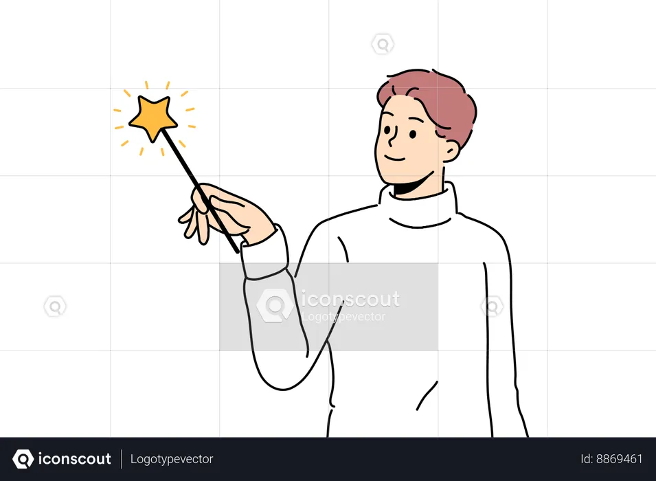 Boy is lighting up fire cracker  Illustration