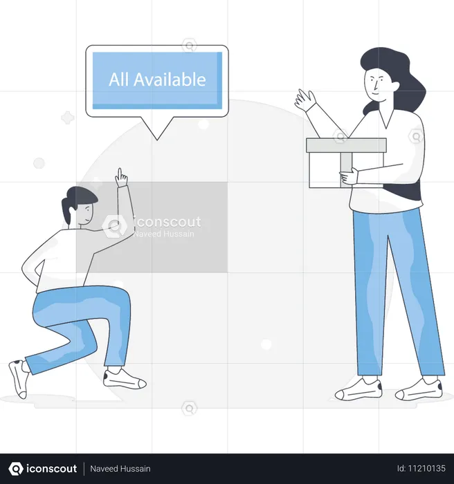 Boy is pointing customer loyalty  Illustration