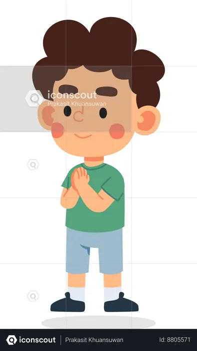 Boy is praying to god  Illustration