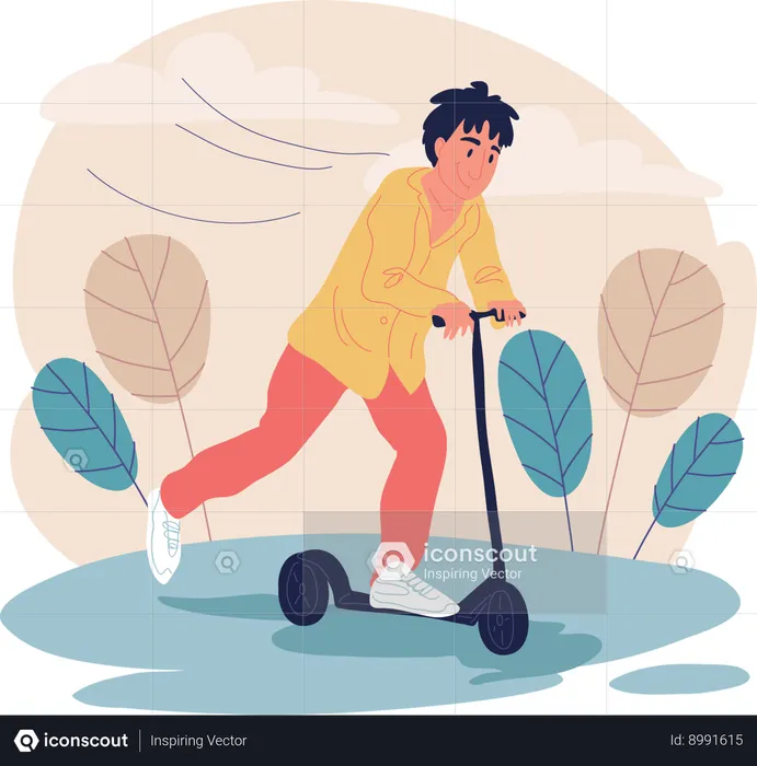 Boy is riding tricycle  Illustration