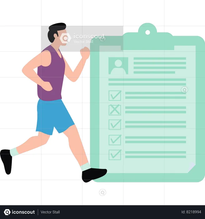 Boy is running to lose weight  Illustration