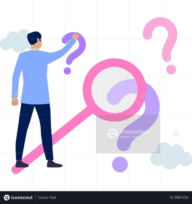 Boy is searching question  Illustration