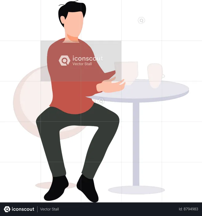 Boy is sitting  Illustration