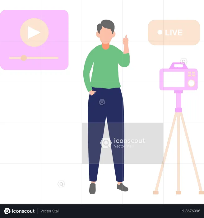 Boy is taking pictures  Illustration