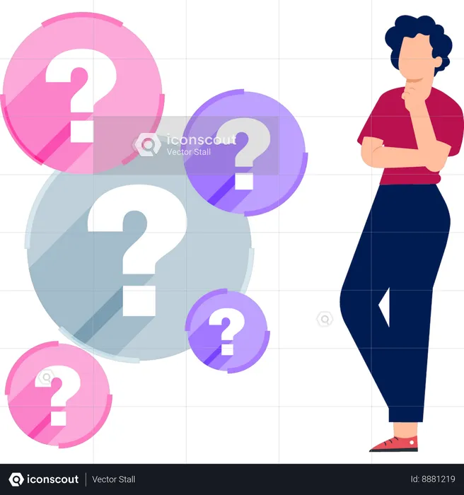 Boy is thinking about question  Illustration