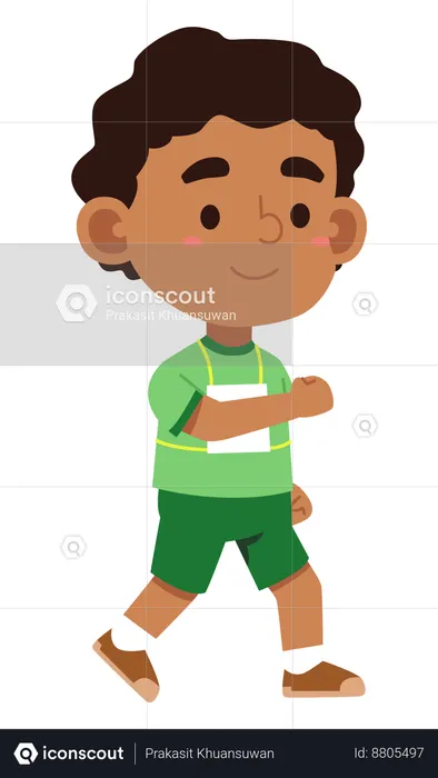 Boy is walking  Illustration