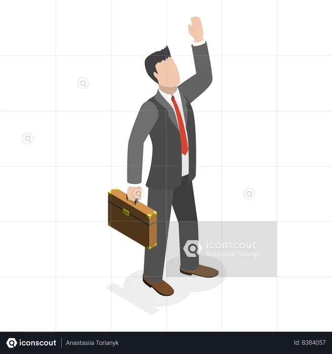 Boy is waving his hand  Illustration