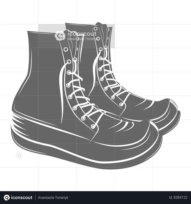 Boy is wearing long boots  Illustration