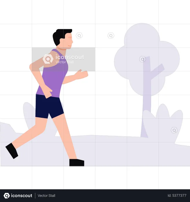Boy jogging  Illustration