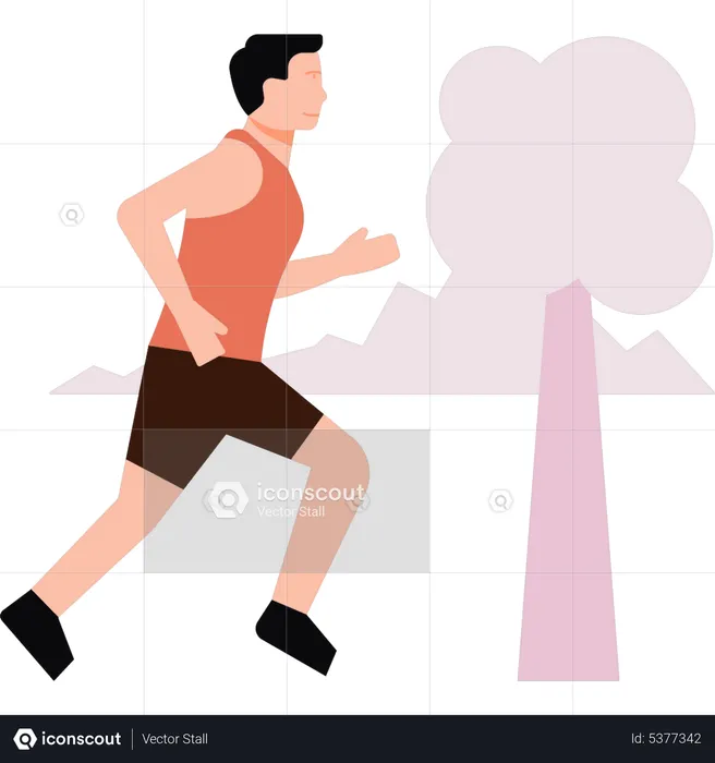 Boy jogging  Illustration