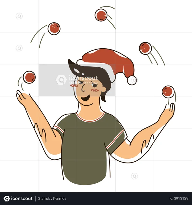 Boy juggling balls  Illustration