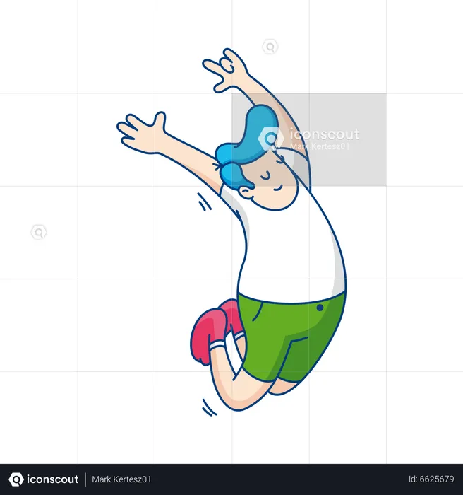 Boy Jumping  Illustration