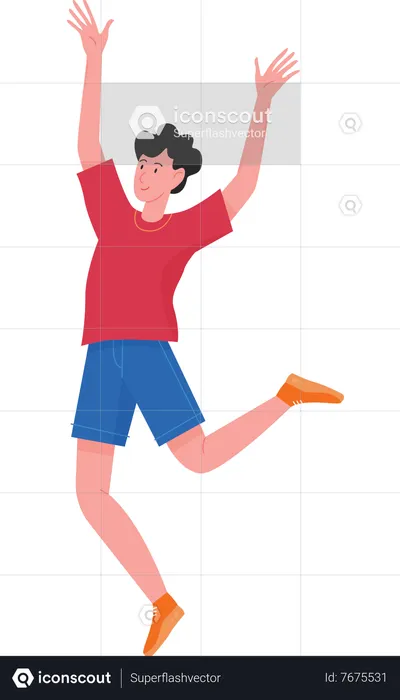 Boy jumping  Illustration