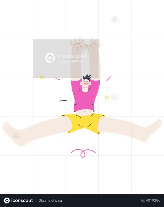 Boy jumping in air  Illustration