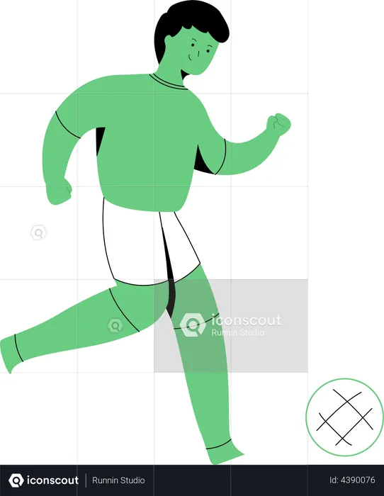 Boy kicking soccer ball  Illustration