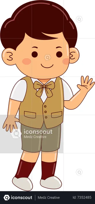 Boy Kid In School Uniform  Illustration