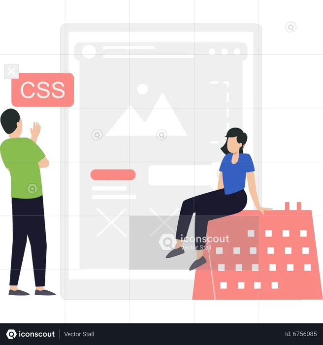 Best Boy looking at CSS coding Illustration download in PNG & Vector format