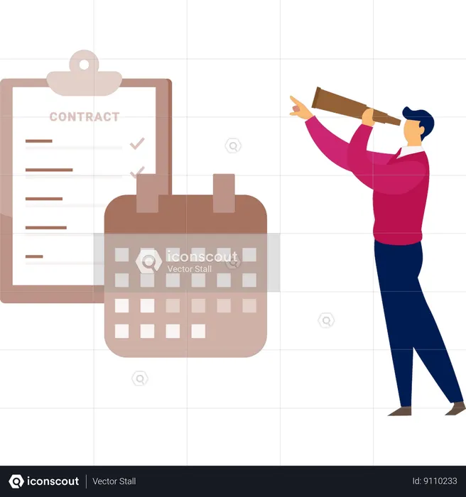 Boy looks for medical contract  Illustration