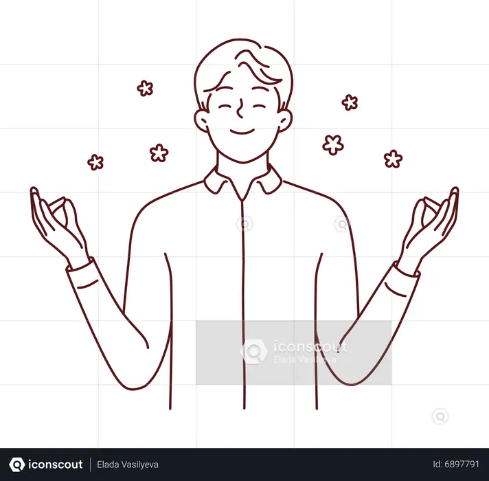 Boy meditating  Illustration