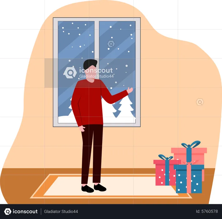 Boy on Christmas  Illustration