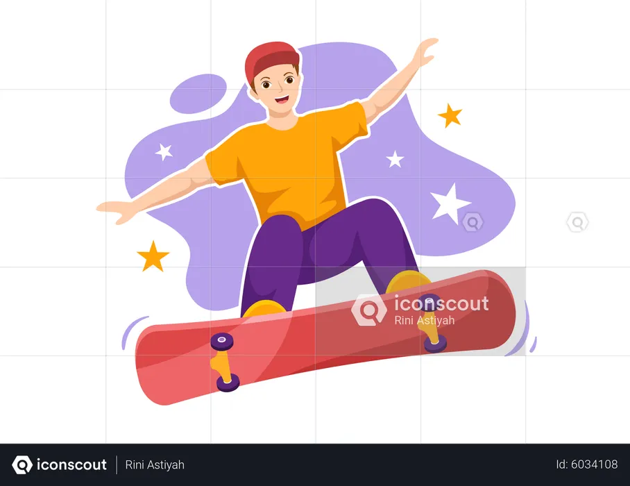 Boy on skateboard  Illustration