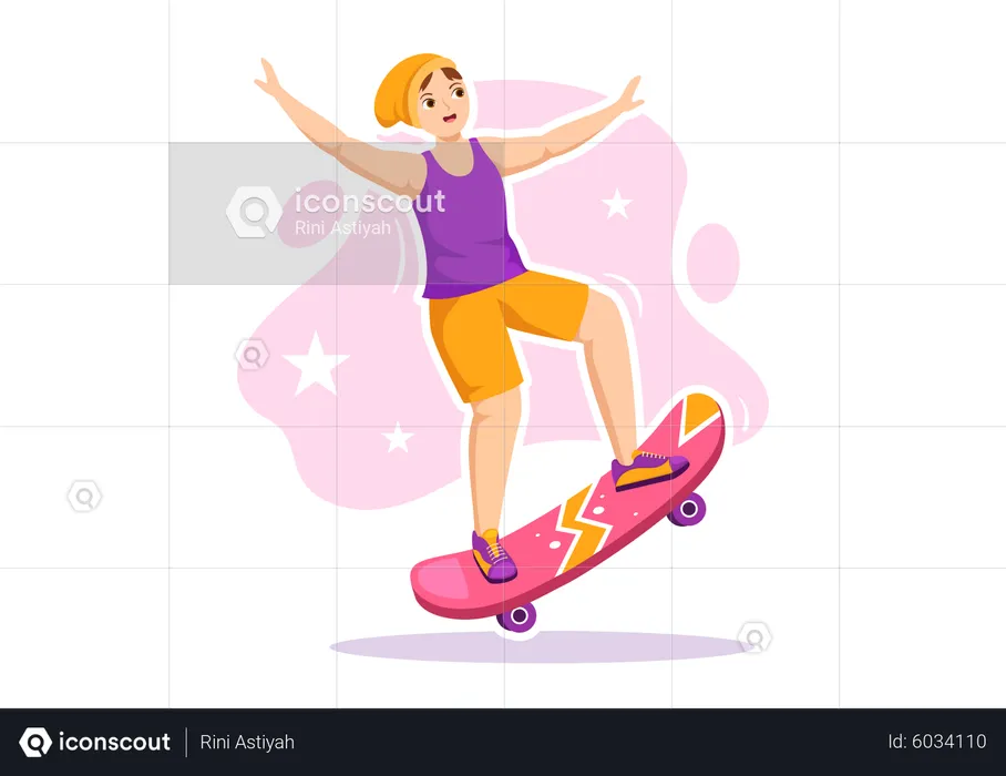 Boy on skateboard  Illustration