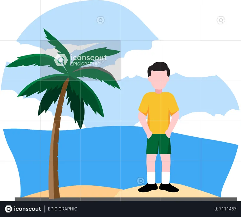 Boy on vacation  Illustration