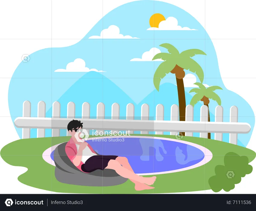 Boy on vacation  Illustration