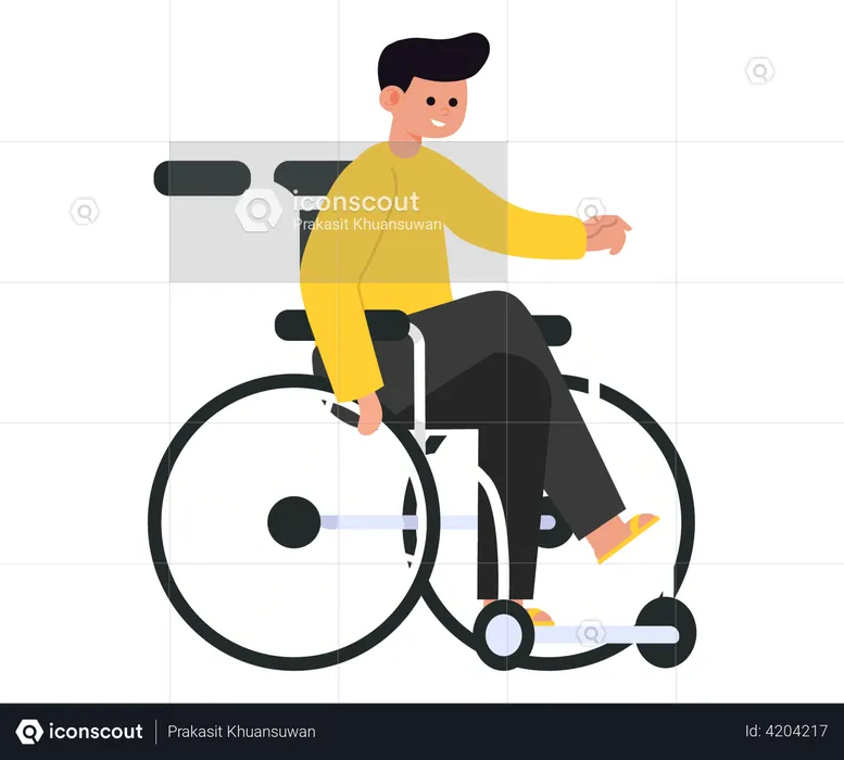 Boy on wheelchair  Illustration