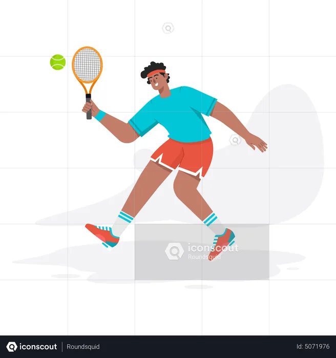 Boy playing badminton  Illustration