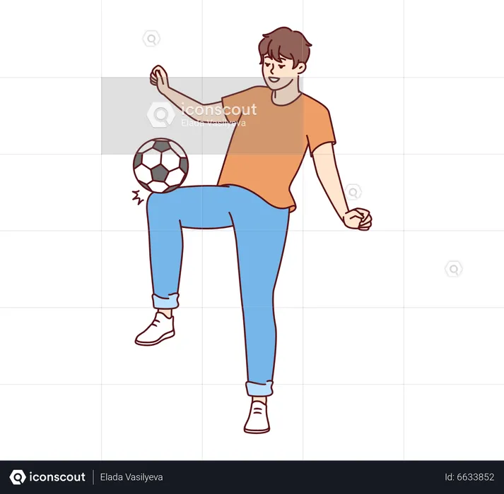 Boy playing football  Illustration