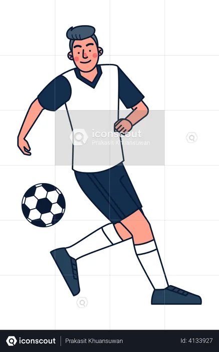 Boy playing football  Illustration