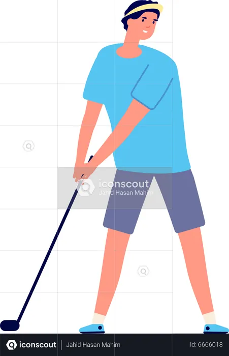 Boy playing golf  Illustration